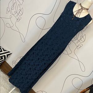 Merona-Navy Embroidered Sleeveless Dress size XL